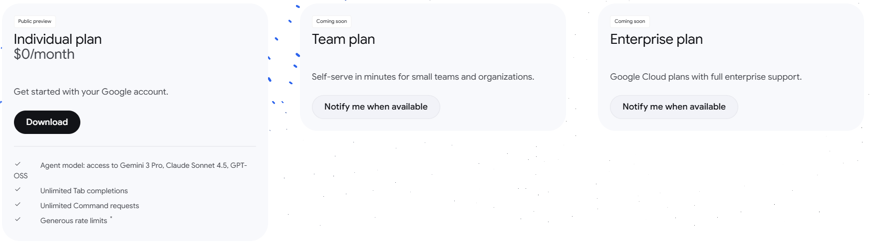 Google Antigravity 定价